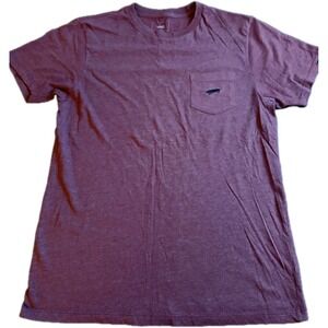 Vans Mens Short Sleeve Pocket‎ T-Shirt Small Redish Crew Skateboard Logo #532C